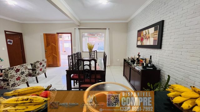 EXCELENTE CASA PROX.CENTRO – O3 QTOS – GARAGEM – QUINTAL R$ 370.000,00